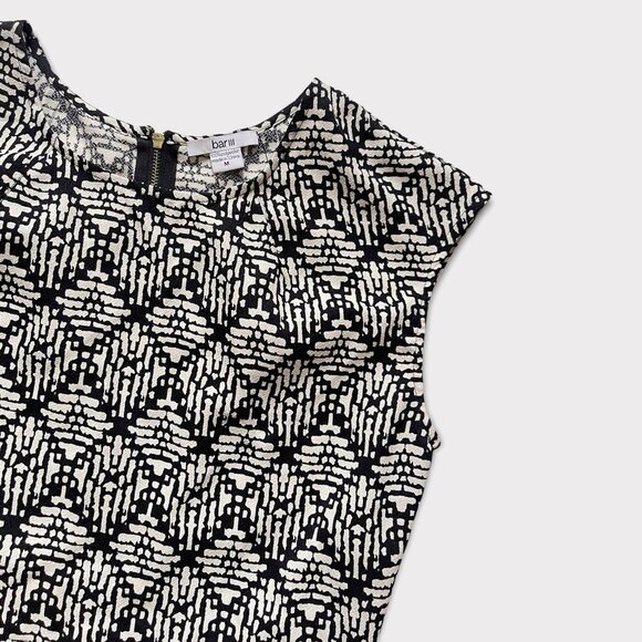 Women's Sleeveless Bar III Black & White Sheath Pencil Dress Size M - Picture 2 of 6